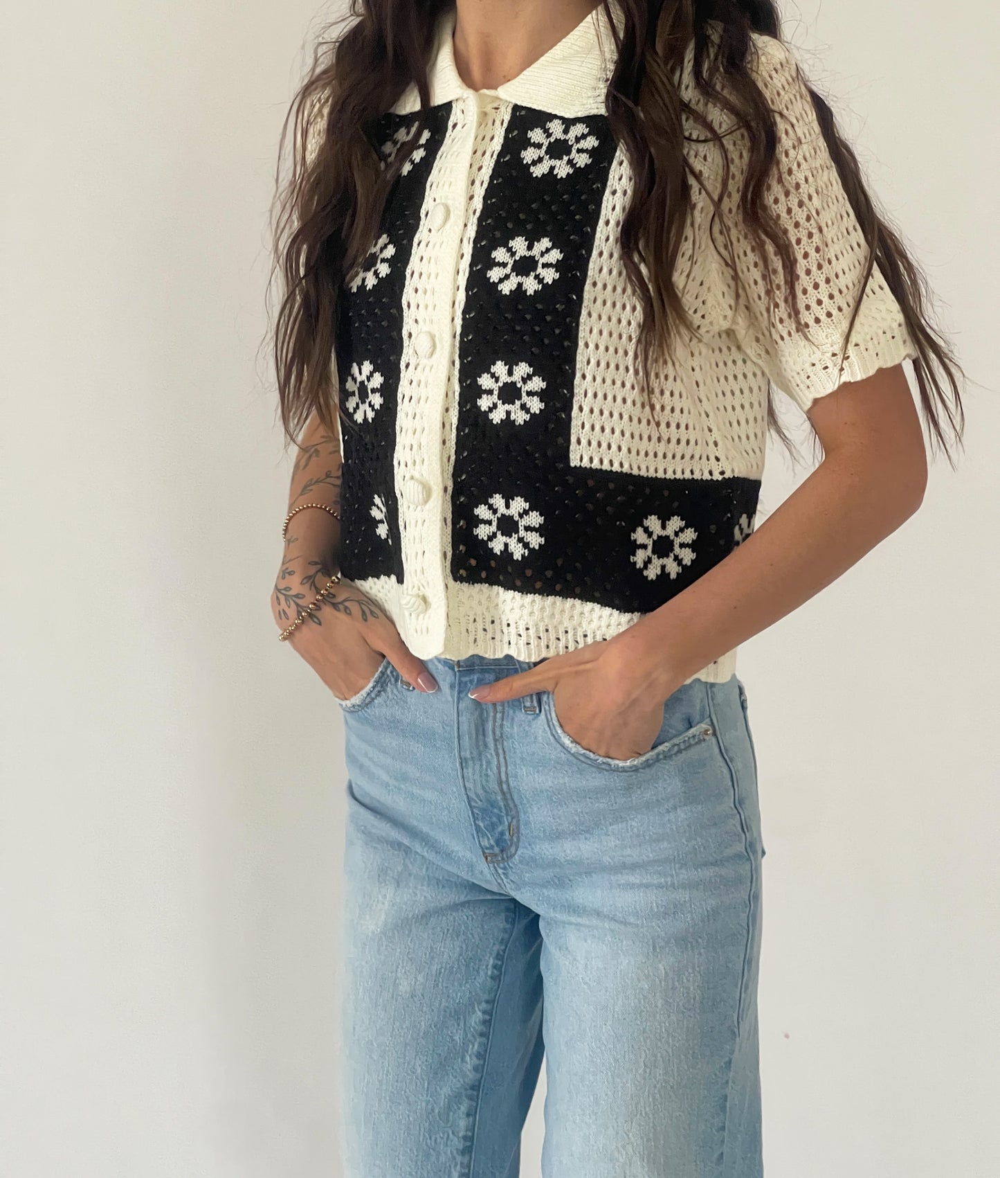 Retro Bloom Crochet Top