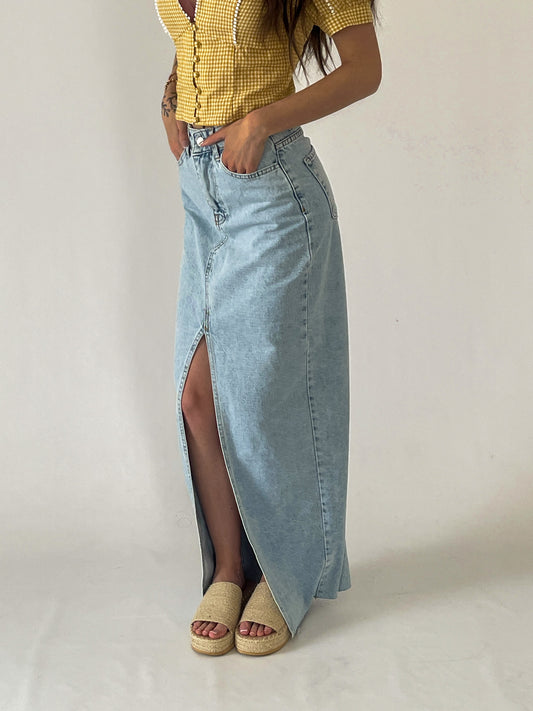 On Track Denim Skirt